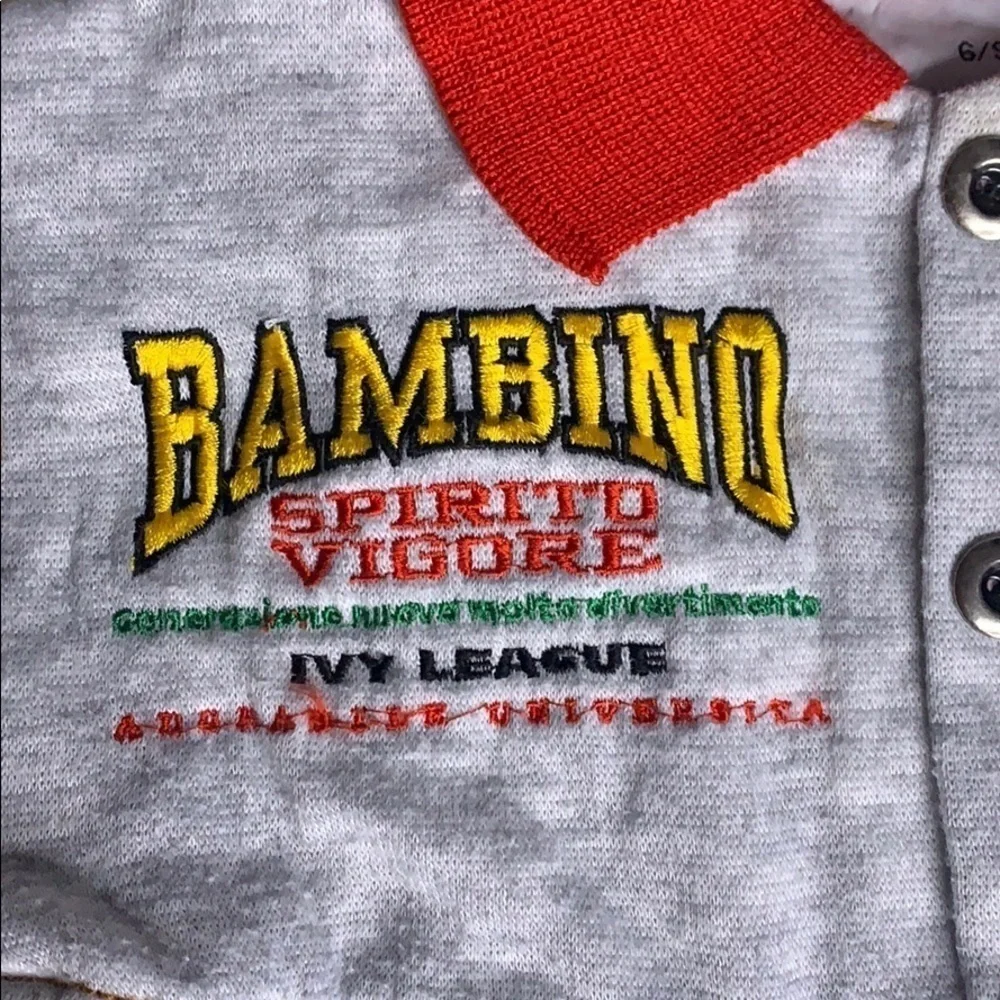 Vintage Bambino Ivy League denim cotton collar jumpsuit romper baby 6-9 months